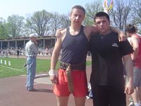 Szymon Le�niak i Krzysztof Bator przed konkursem pchni�cia kul�