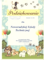 Podzikowanie od Schroniska AZYL