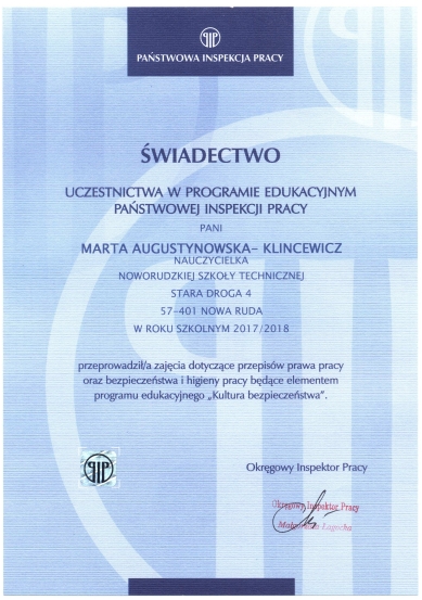 Program edukacyjny Pastwowej Inspekcji Pracy